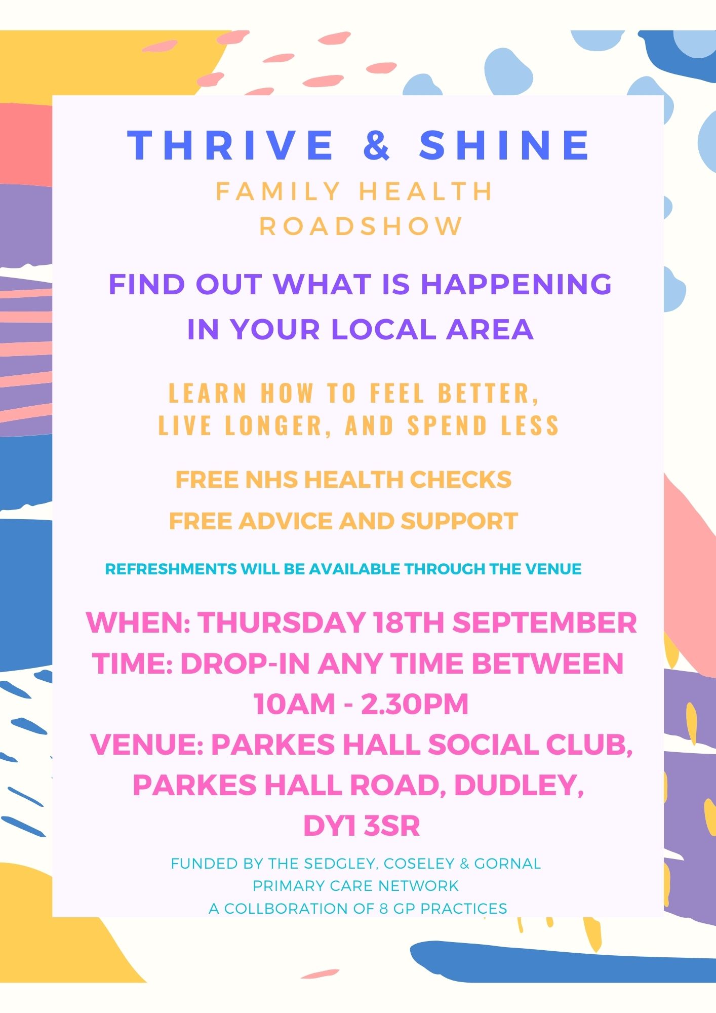 Parkes Hall Social Club - Family Health Roadshow
